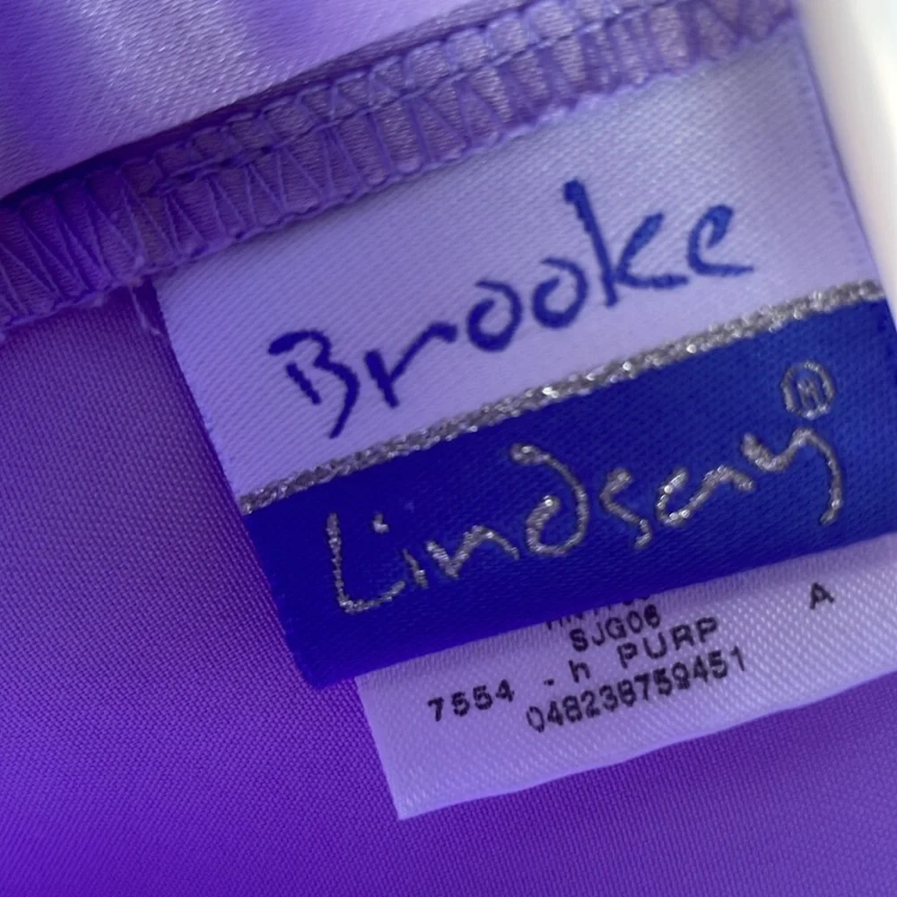 BROOKE LINDSAY GIRLS LAVENDER FLORAL FORMAL PUFFY SLEEVE DRESS SIZE 6X